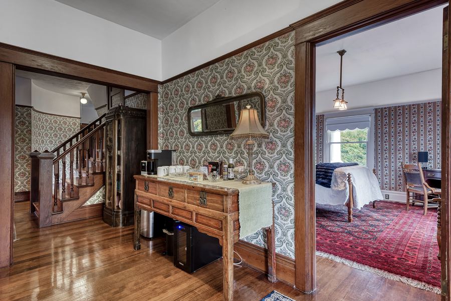 The upstairs hall, looking into the Barnwell Suite